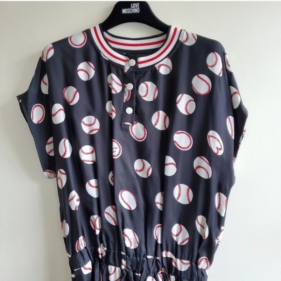 New Love Moschino Baseball Print Mini Dress NWOT Size 6 US - Picture 11 of 16